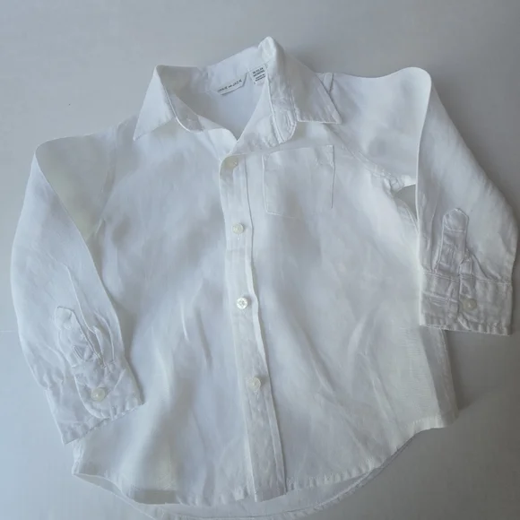 Janie & Jack Boy's White Shirt and Cream Pants Set - Picture 8 of 16